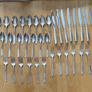 Wm Rogers Oneida Wildwood‎ I Always Silver Plate 8 Place Setting 40 Pieces 1958